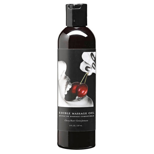Edible Massage Oil Cherry 237ml Front view | Flirtybay.com.au