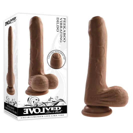 Evolved - Peek a Boo 8" Vibrating Dildo - Flirty Bay