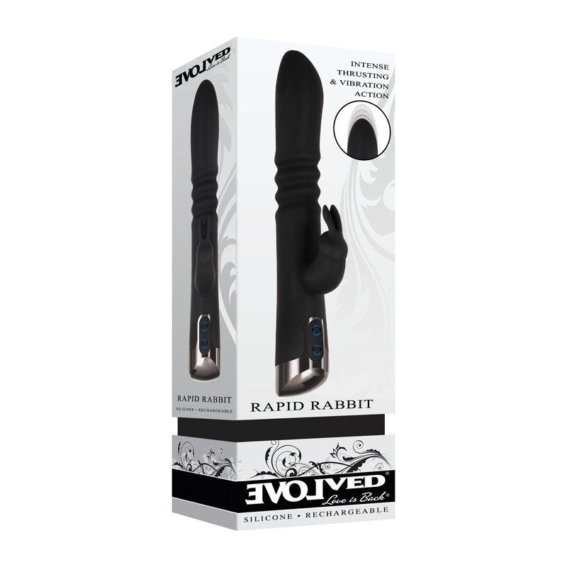 Evolved - rapid rabbit vibrator -  box side view | Flirtybay
