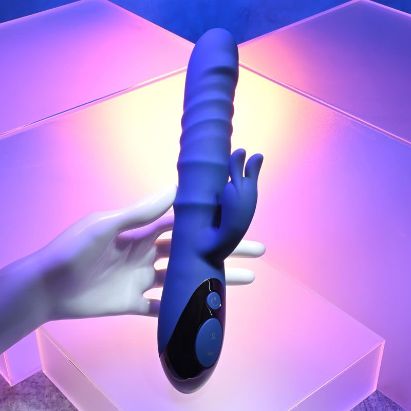 Evolved - the ringer - thrusting rabbit vibrator - Product top view  | Flirtybay