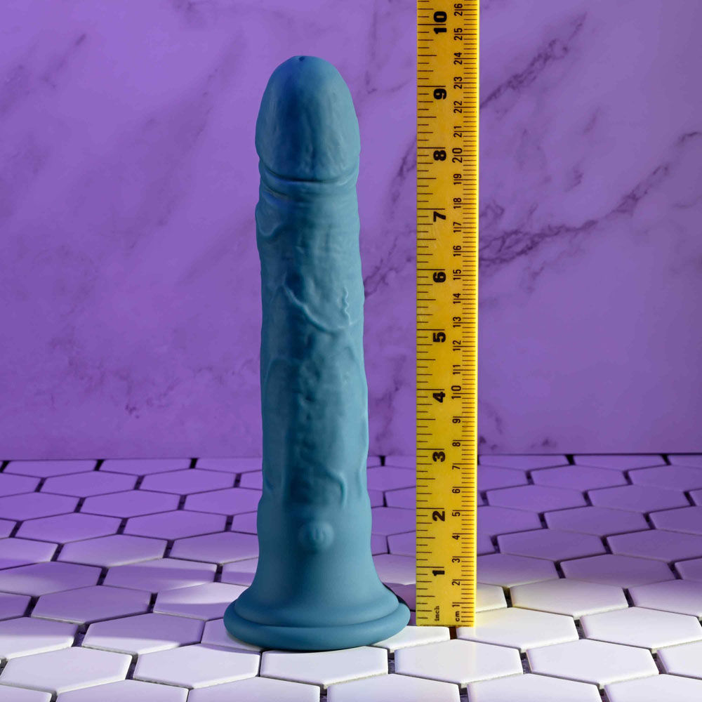 Evolved - tsunami - controlled vibrating dildo - Product front view with dimensions | Flirtybay Adult Shop Australia Lingerie Shop