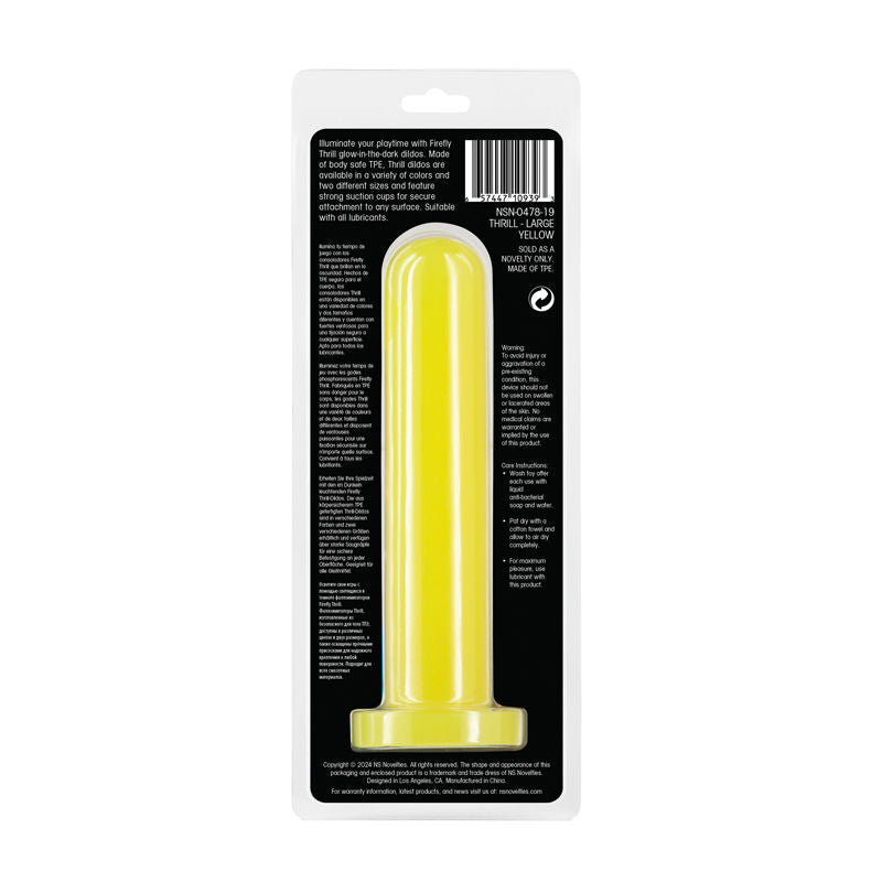Firefly - Thrill - Large - Glow in Dark Dildo 7.6", back box | Flirtybay Online Adult Store, adult toys and lingerie