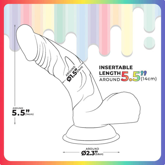 Jellido - Curved Dildo 5.5", with measurements | Flirtybay Online Adult Store, adult toys and lingerie