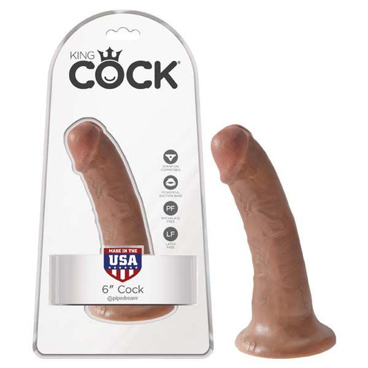 King Cock 6" dildo, flesh, box view | Flirtybay.com.au