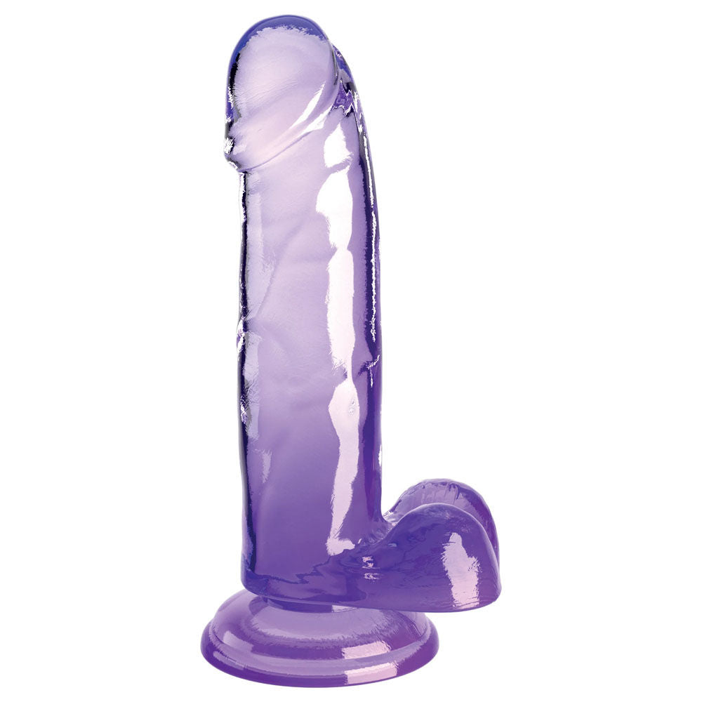 King cock clear 7'' jelly dildo - Purple - Product side view  | Flirtybay Adult Shop Australia Lingerie Shop