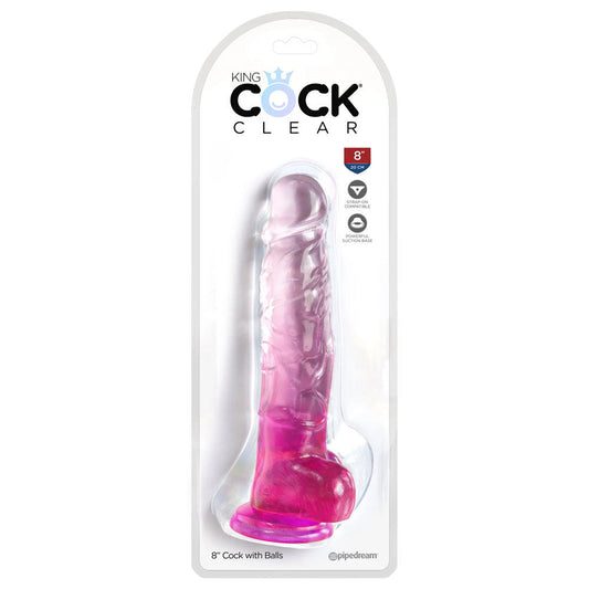 King cock clear 8'' -  box front view | Flirtybay Adult Shop Australia Lingerie Shop