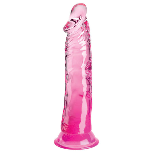King cock clear 8'' jelly dildo - Pink-Product front view  | Flirtybay Adult Shop Australia Lingerie Shop