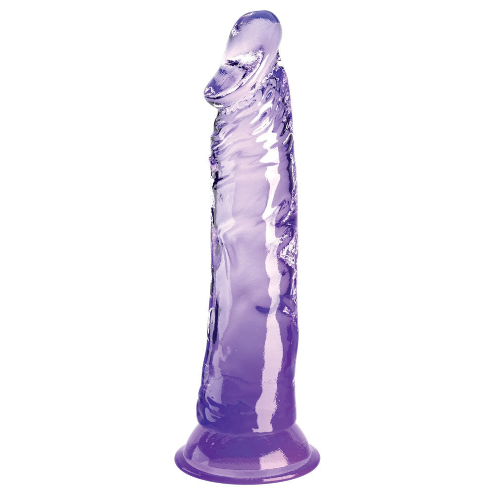 King cock clear 8'' jelly dildo - Purple-Product front view  | Flirtybay Adult Shop Australia Lingerie Shop