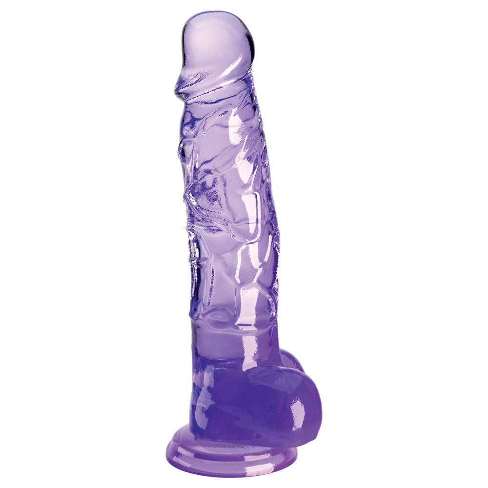 King cock clear 8'' purple- Product side view  | Flirtybay Adult Shop Australia Lingerie Shop