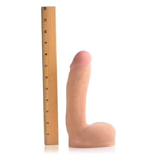 Loadz -  dual density squirting dildo 8'' - Product front view, with dimensions  | Flirtybay