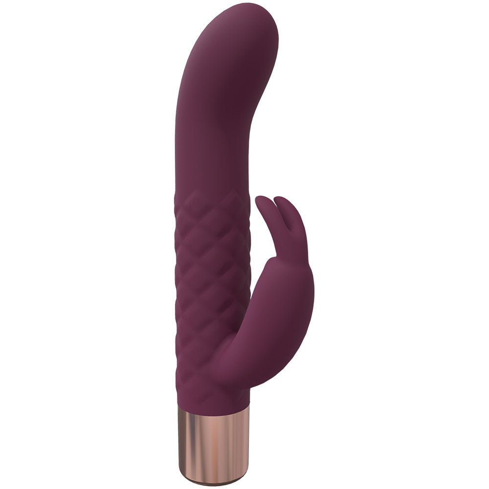 Loveline devotion - burgundy - rabbit vibrator - Product side view  | Flirtybay.com.au