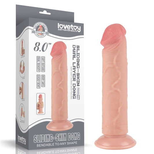 Lovetoy - Sliding Skin Dual Layer Dildo 8", box | Flirtybay Online Adult Store, adult toys and lingerie