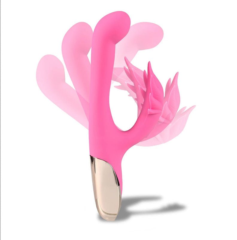 Maia - maui 420 - rabbit vibrator - Product side view, show flexibility  | Flirtybay