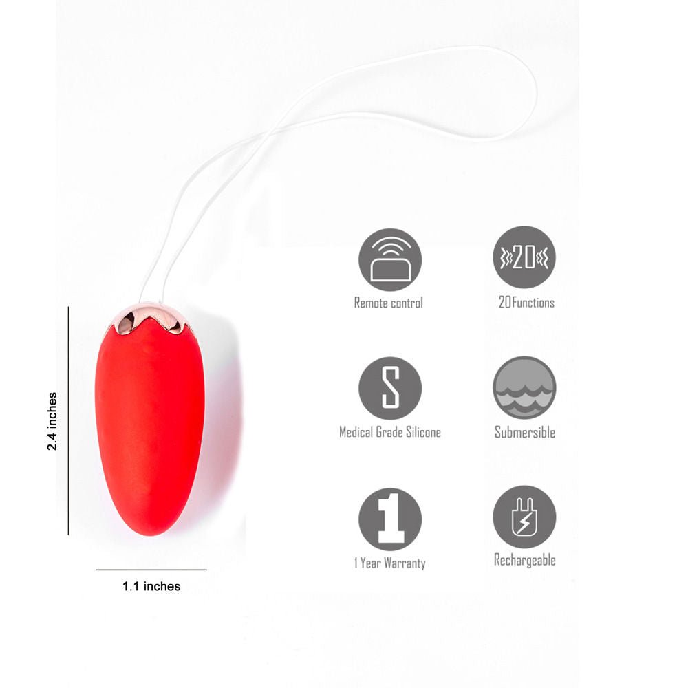 Maia shortcake - vibrating egg - Product top view, with specifications  | Flirtybay