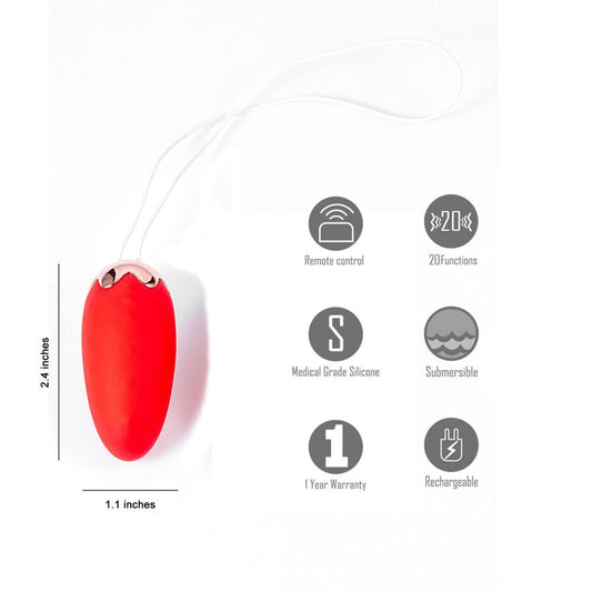 Maia shortcake - vibrating egg - Product top view, with specifications  | Flirtybay