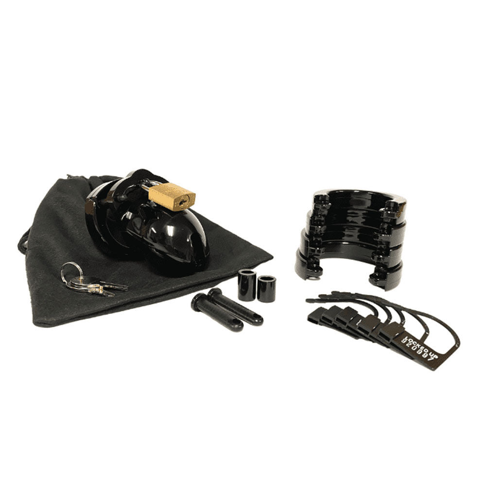 Mr. stubb chastity cock cage kit - black - Product front view  | Flirtybay