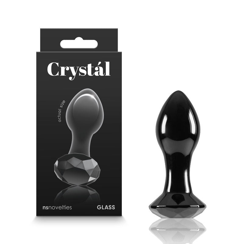 Ns Novelties Crystal gem butt plug black box view and front product view | flirtybay.com.au