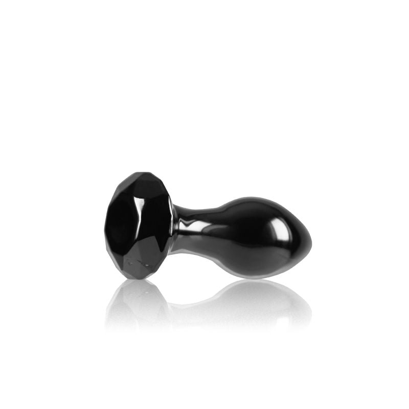 Ns Novelties Crystal gem butt plug black side view flirtybay.com.au