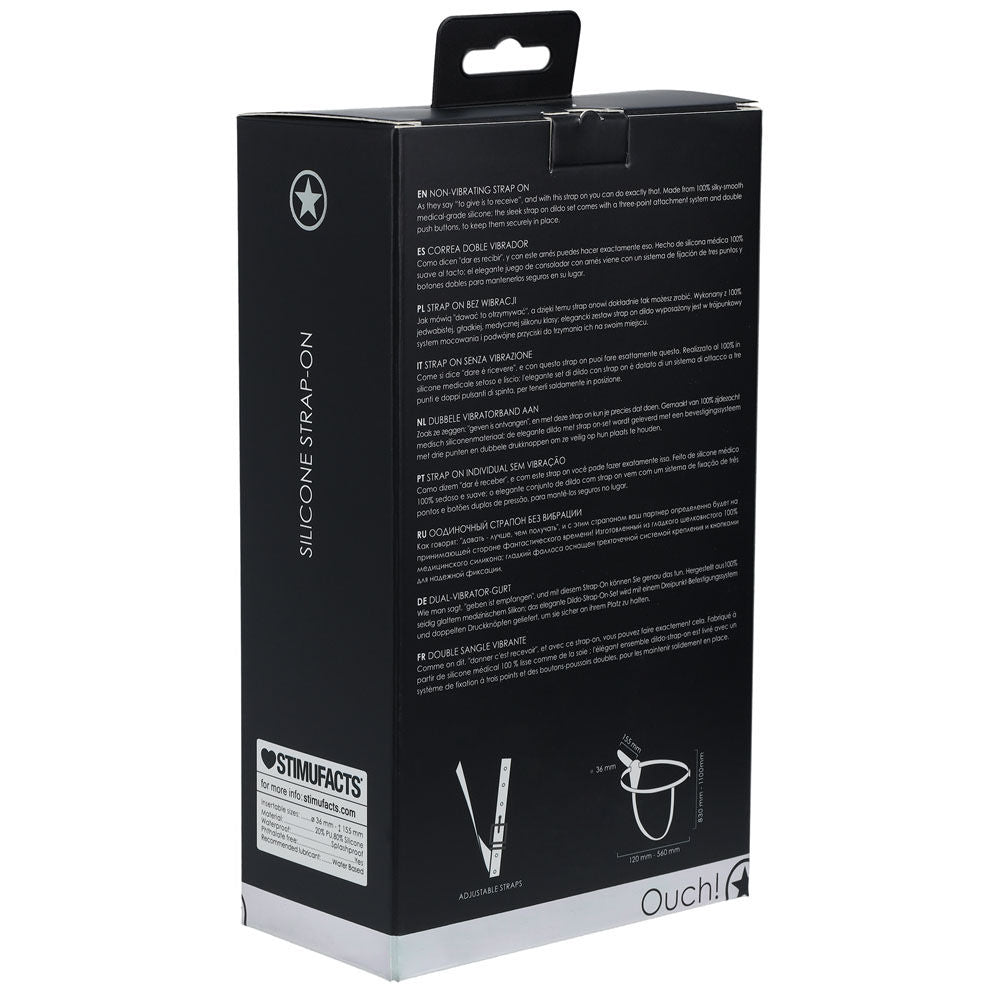 Ouch! silicone strap-on -  box back view | Flirtybay