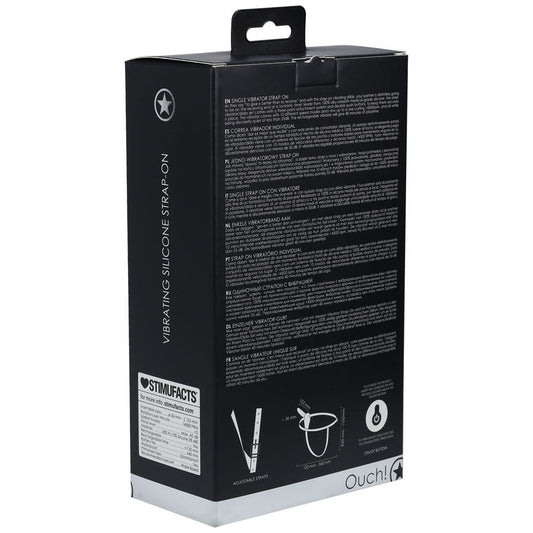 Ouch! vibrating silicone strap-on -  box bottom view | Flirtybay