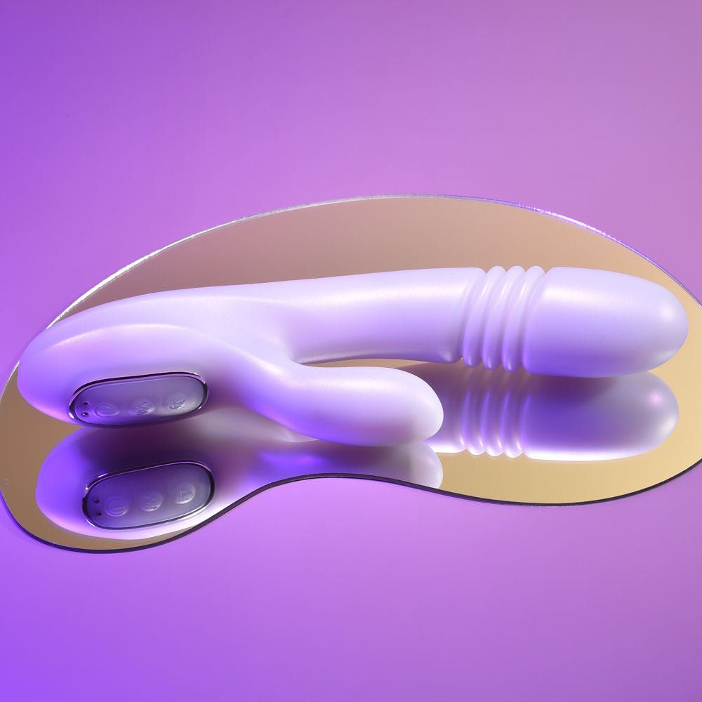 Playboy - pleasure bumping bunny - rabbit vibrator - Product top view  | Flirtybay