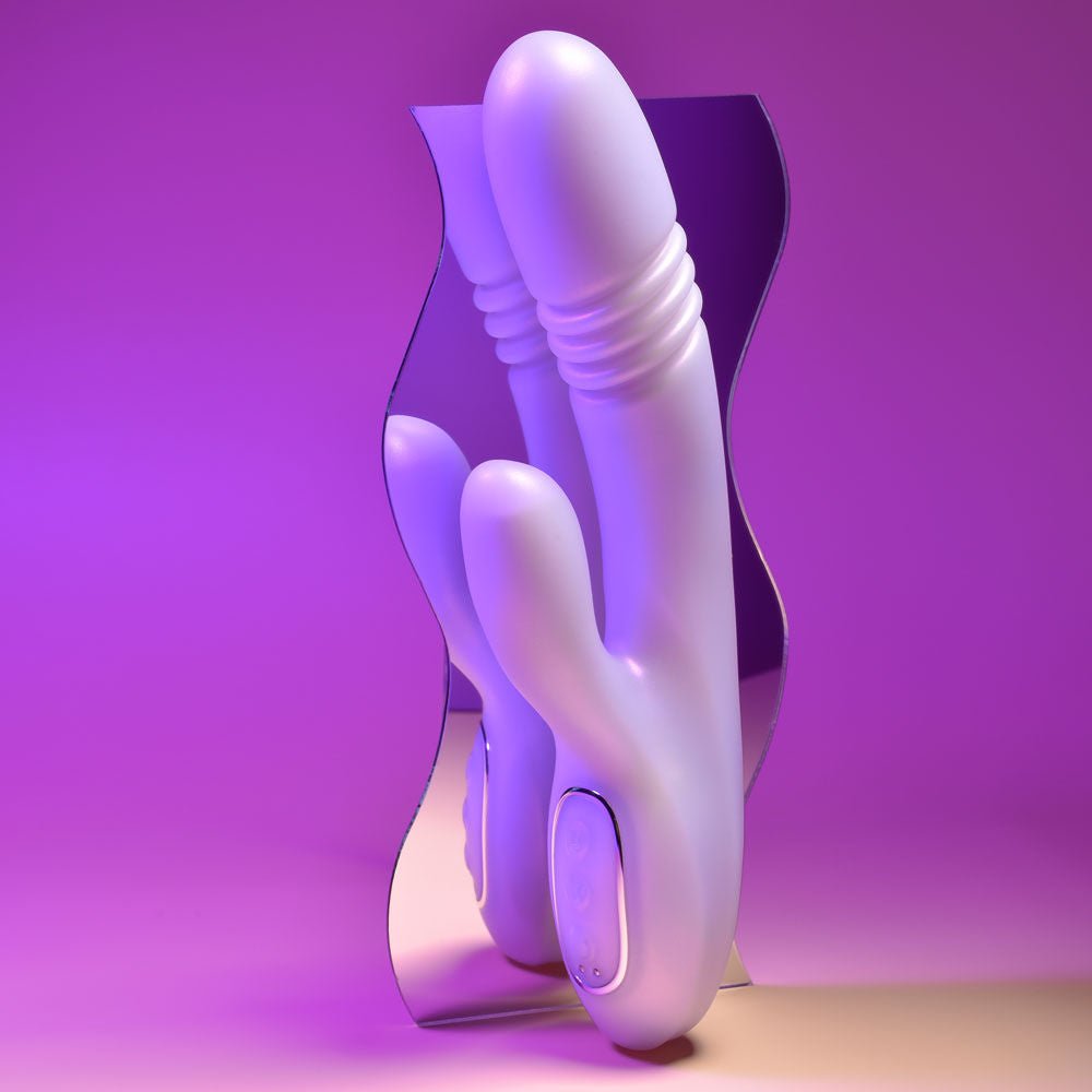 Playboy - pleasure bumping bunny - rabbit vibrator - Product second side view  | Flirtybay