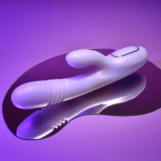 Playboy - pleasure bumping bunny - rabbit vibrator - Product third side view  | Flirtybay