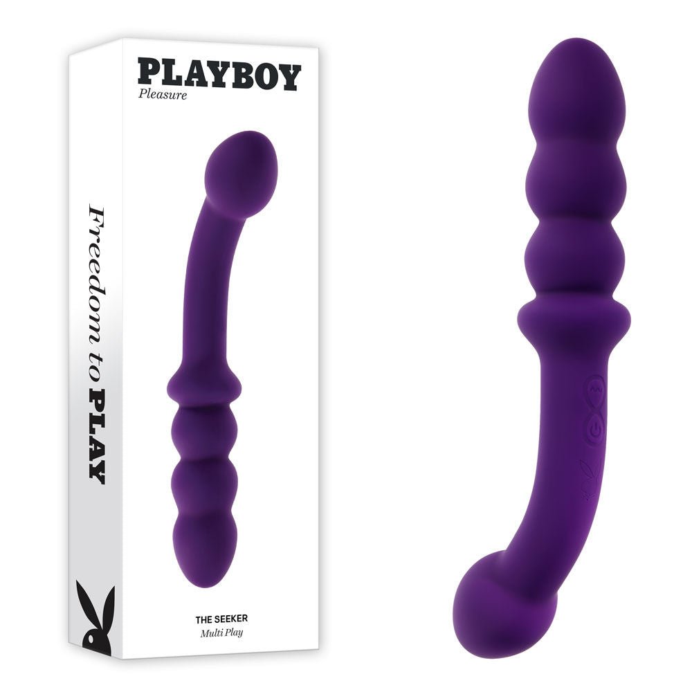 Playboy - pleasure the seeker - double-ended toys - Product front view and box front view | Flirtybay.com.au