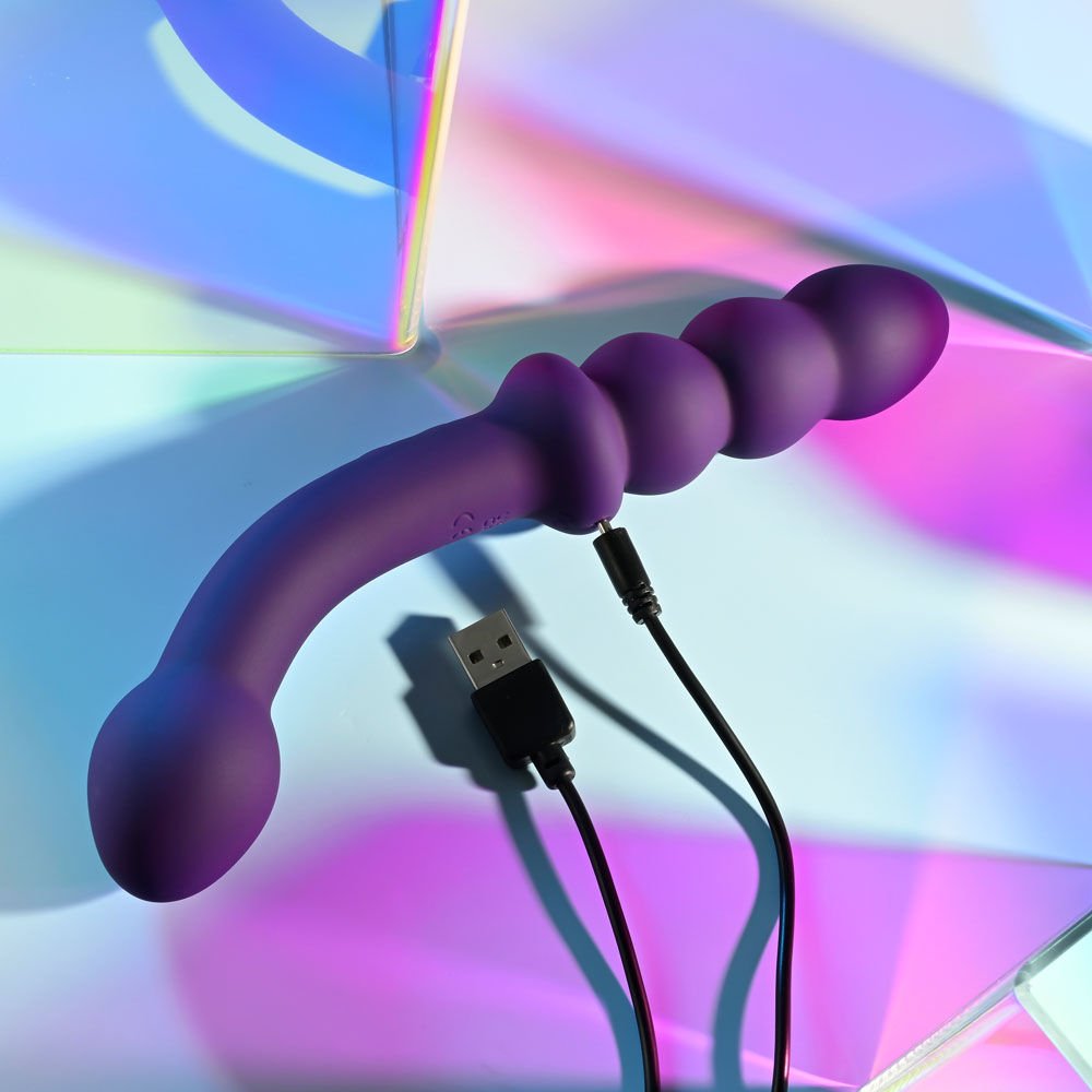 Playboy - pleasure the seeker - double-ended toys - Product top view, with dimensions  | Flirtybay.com.au