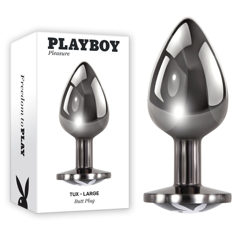 Playboy pleasure - tux - large butt plug - Product front view and box front view | Flirtybay