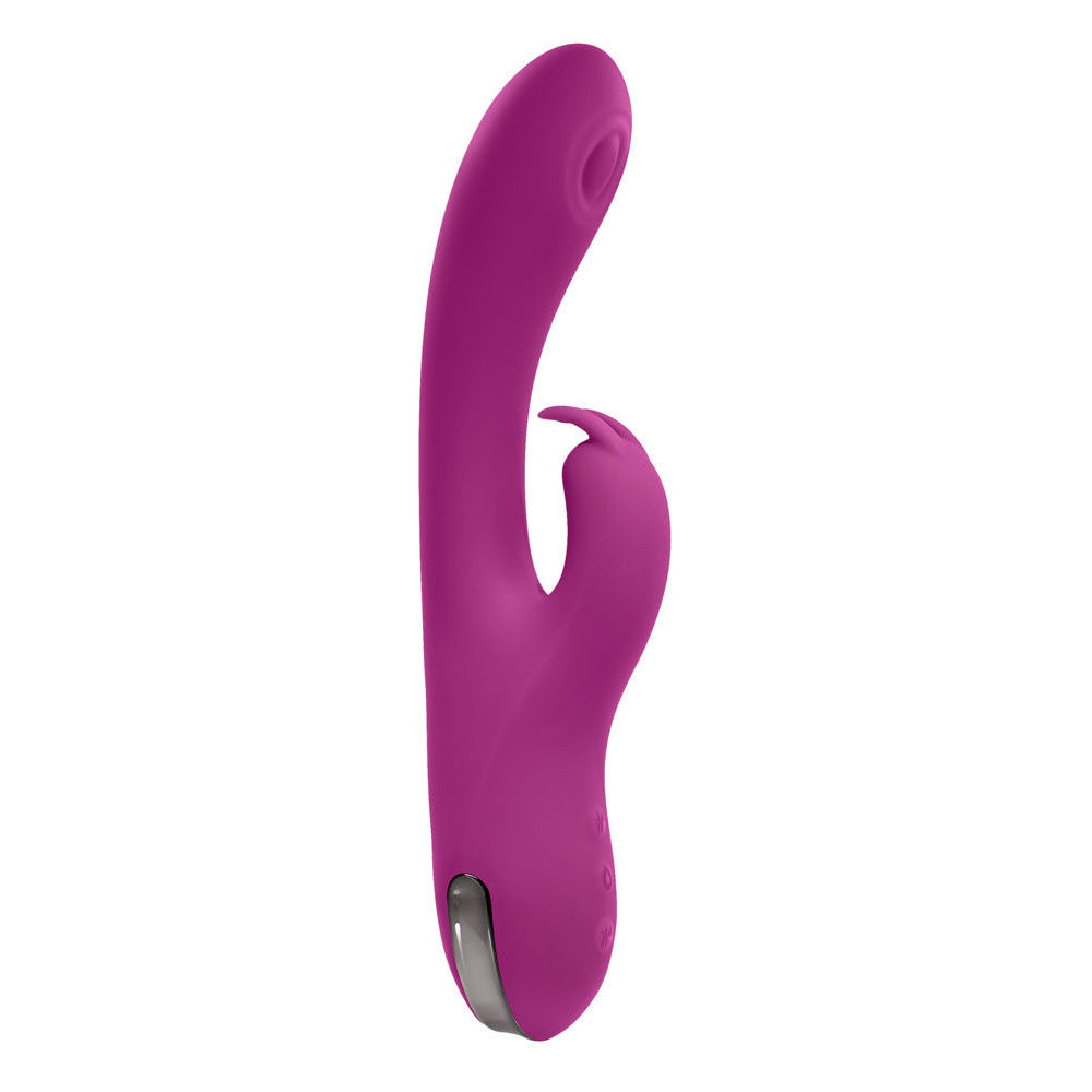 Side view of Playboy Pleasure Thumpur thumping rabbit vibrator on a clean white background | Flirty Bay adult store and lingerie boutique