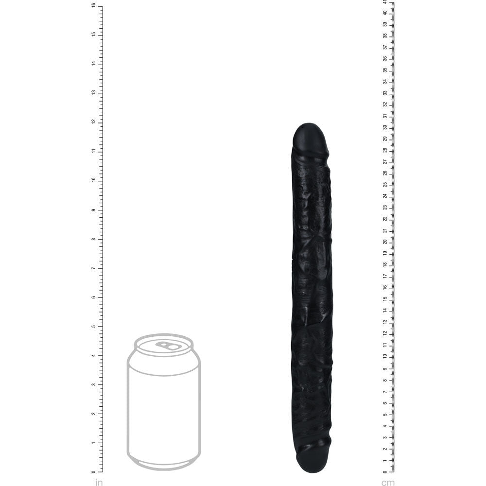 Realcock - slim double dildo 11.8" - Product front view, with sizes  | Flirtybay