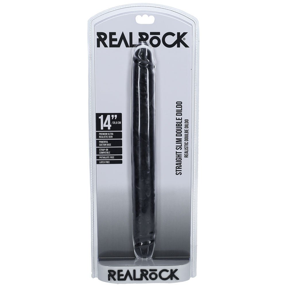 Realcock -  slim double ended dildo 13.7" -  box front view | Flirtybay