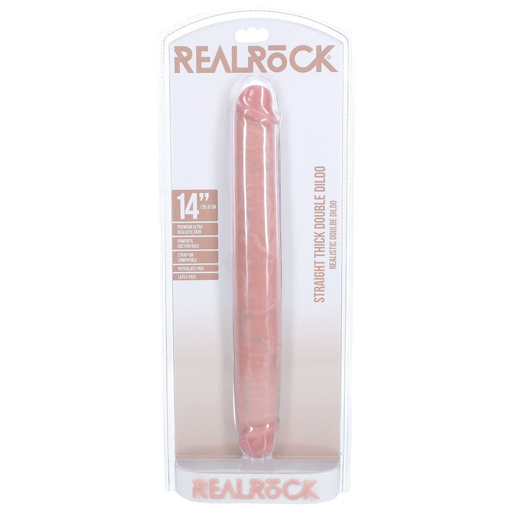 Realcock - thick double dildo 13.7" -  box front view | Flirtybay
