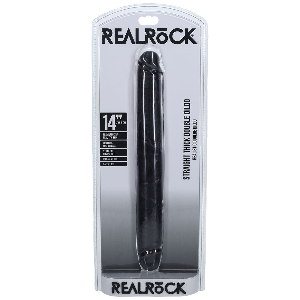 Realrock 14" thick double ended dildo -  box front view | Flirtybay Adult Shop Australia Lingerie Shop
