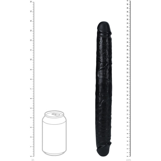 Realrock 14" thick double ended dildo - Product front view, with dimensions | Flirtybay Adult Shop Australia Lingerie Shop