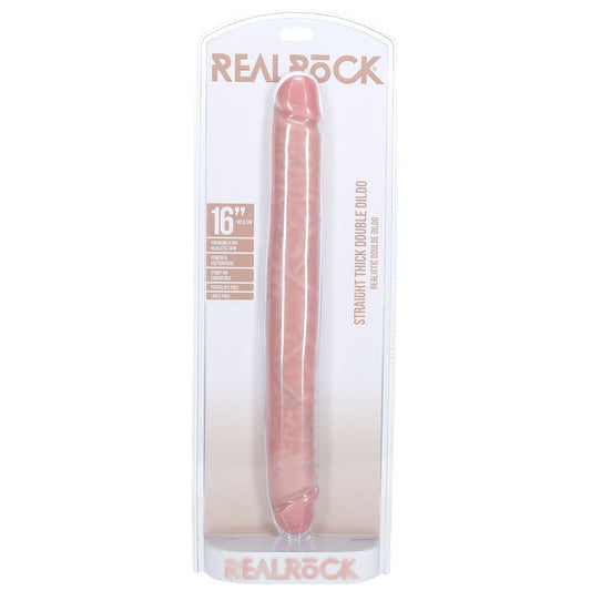 Realrock 15.7" thick double-ended dildo -  box front view | Flirtybay