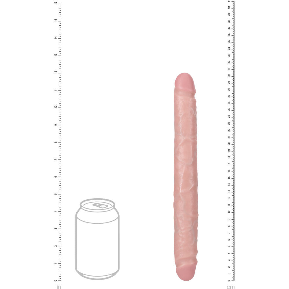 Realrock 30cm slim double ended dildo - Product front view, with dimensions  | Flirtybay Adult Shop Australia Lingerie Shop