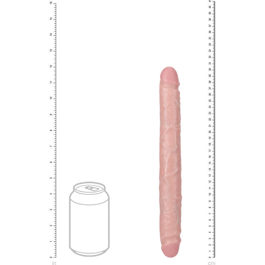 Realrock 30cm slim double ended dildo - Product front view, with dimensions  | Flirtybay Adult Shop Australia Lingerie Shop