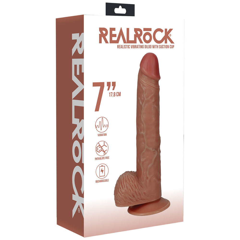 Realrock 7" vibrating dildo -  box side view | Flirtybay Adult Shop Australia Lingerie Shop