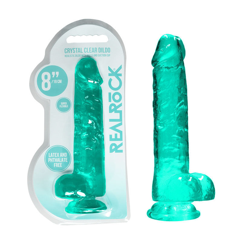 Realrock - 8'' realistic dildo - Product front view and box front view | Flirtybay Adult Shop Australia Lingerie Shop
