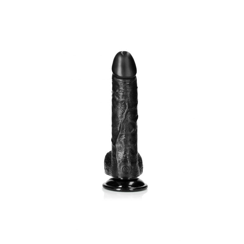 Realrock - realistic curved dildo - 8" black - Product back view  | Flirtybay Adult Shop Australia Lingerie Shop