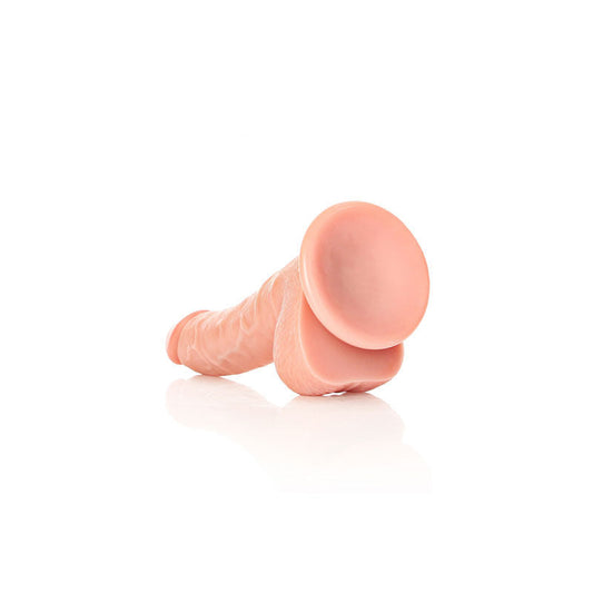 Realrock realistic regular curved dong with balls - flesh 18 cm - Product bottom view  | Flirtybay Adult Shop Australia Lingerie Shop