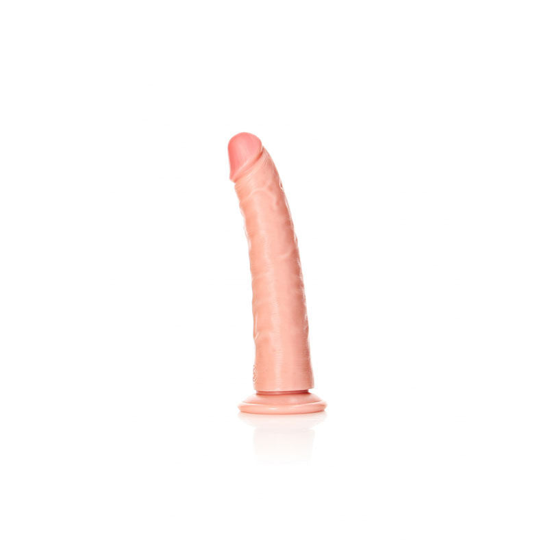 Realrock realistic slim dildo - 7" flesh - Product side view  | Flirtybay Adult Shop Australia Lingerie Shop