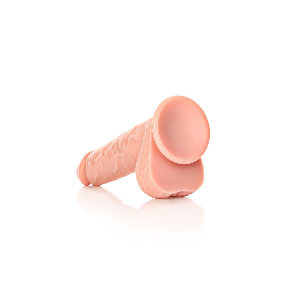 Realrock straight realistic flesh dildo - 9" - Product bottom view  | Flirtybay-adult-store-australia