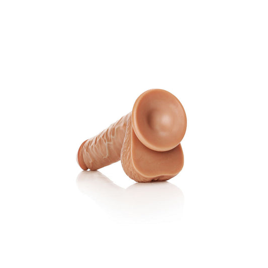 Realrock straight realistic tan dildo - 9" - Product bottom view  | Flirtybay-adult-store-australia