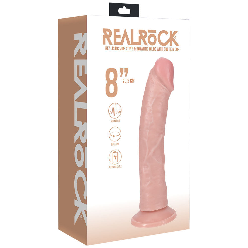 Realrock Vibrating + Rotating Dildo 7.8", box |Flirty Bay Online Adult Store, adult toys and lingerie