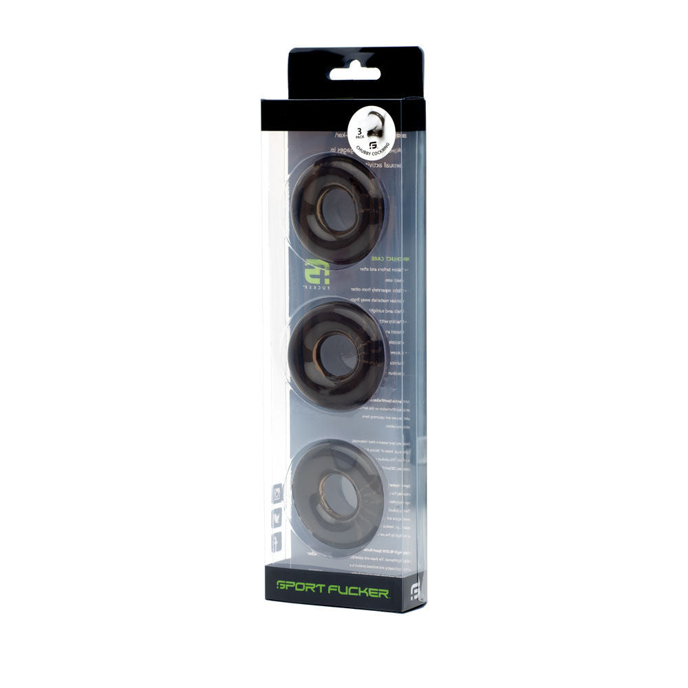 Sport Fucker Rubber Cock Ring 3 Pack