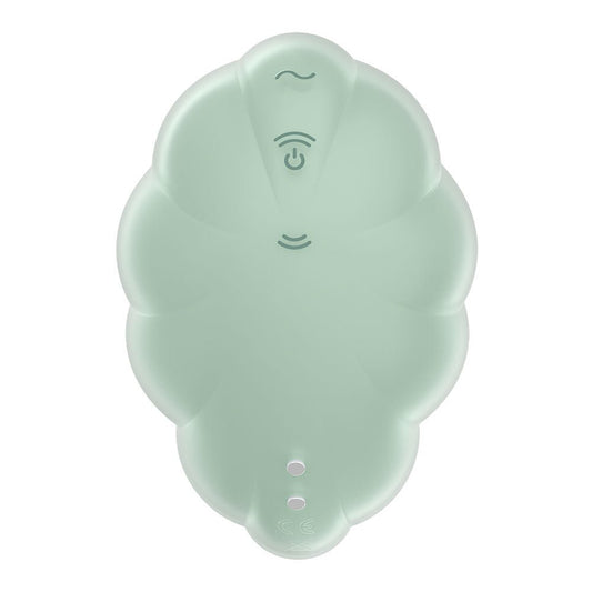 Satisfyer - cloud dancer - mint - air pulse - clitoral suction stimulator - Product top view  | Flirty Bay