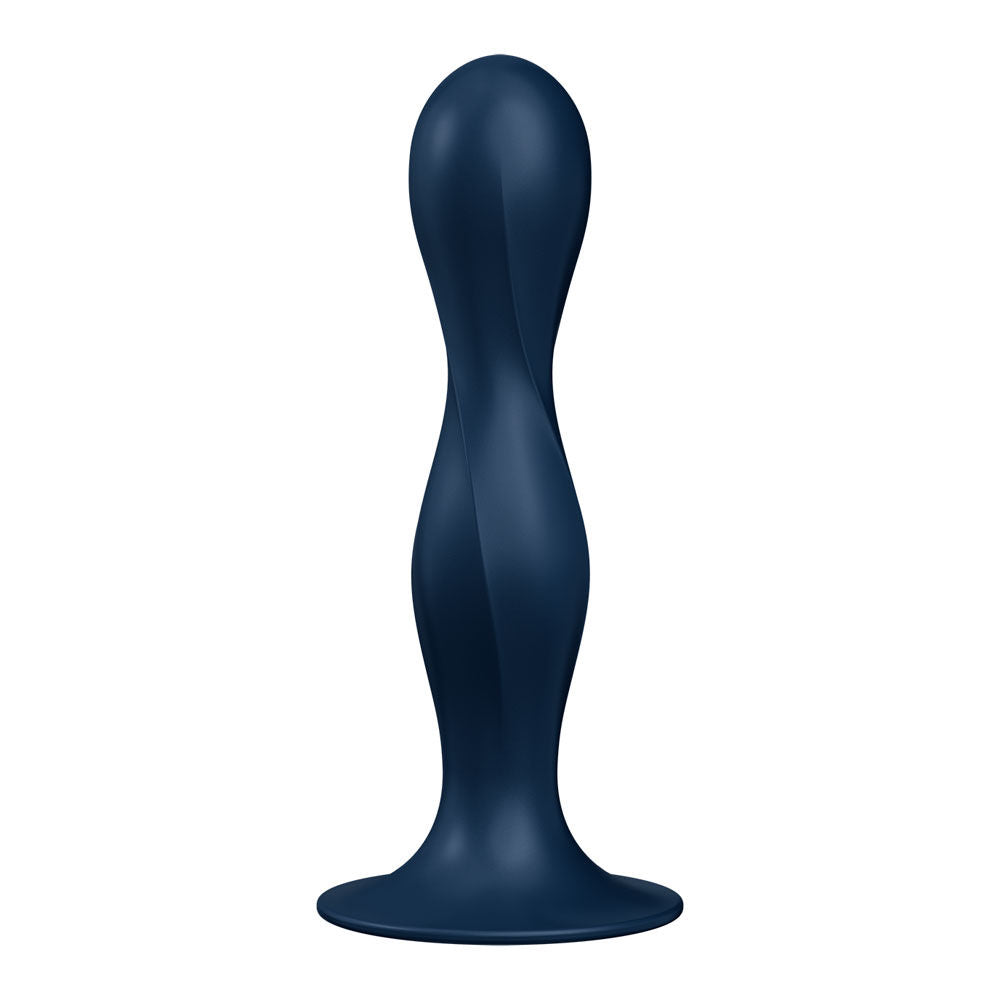 Satisfyer - double ball-r - dark dildo - Product front view  | Flirtybay-adult-store-australia